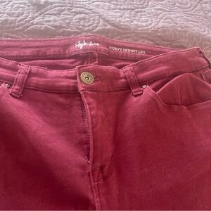 Style & Co. Curvy Skinny Jeans - Burgundy